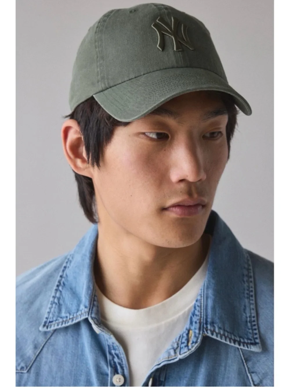 Mitchell & Ness MLB NY Yankees Tonal Logo‎ Dad Hat, MOSS GREEN
